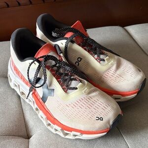 On Cloudmonster Women's Athletic Running Shoes - Cream & Coral